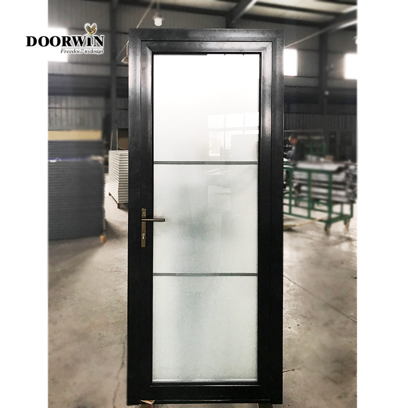 Doorwin 2021Small moq double glazed front entrance door in german depot & home commercial Sound proof thermal break aluminum transom doors