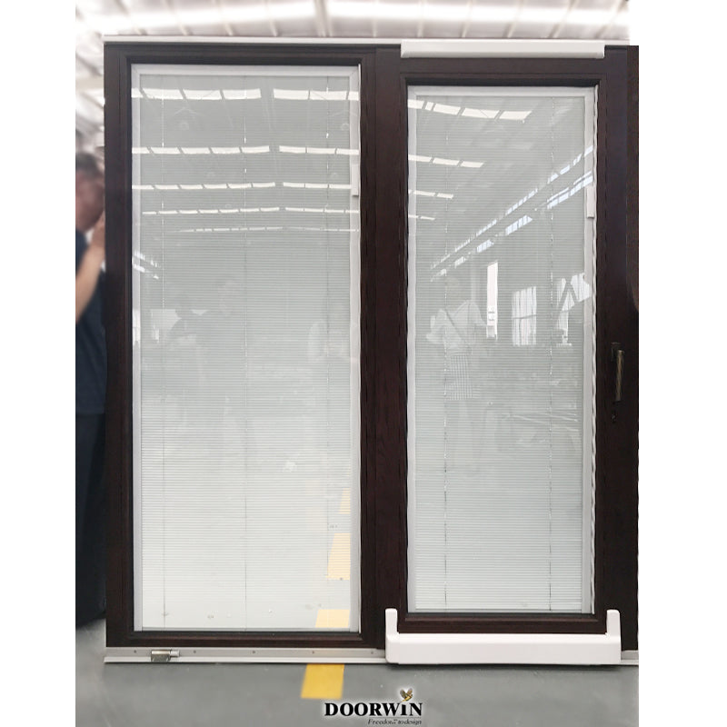 Doorwin 2021Popular in North America Double tempered glass 16 mm narrow frame solid wood material sliding doors