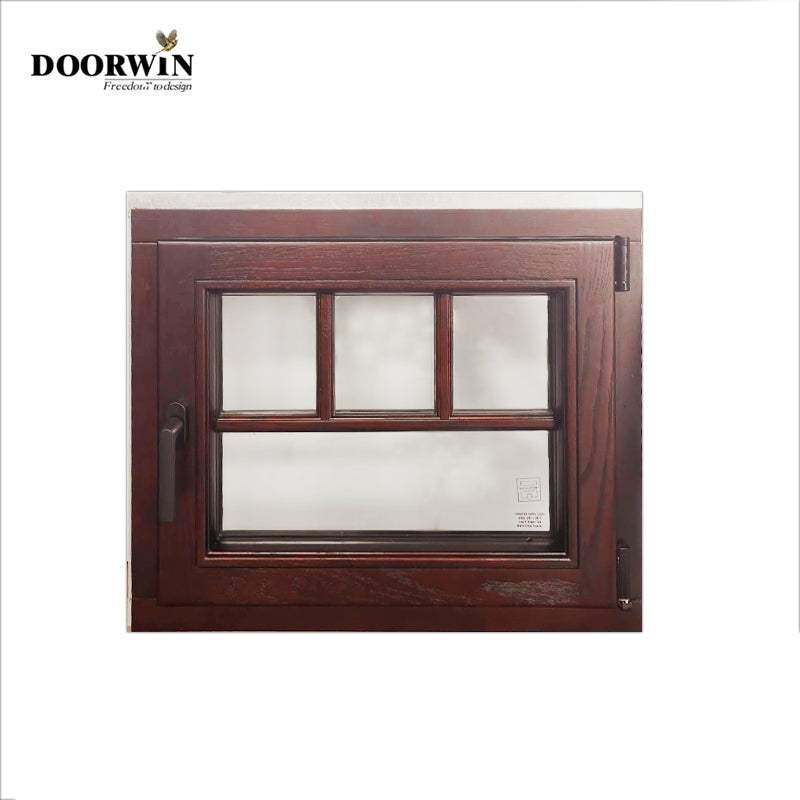 Doorwin 2021Inward Open Window Manufacturer Aluminum Clad Wood Window Grilled Design Casement Windows