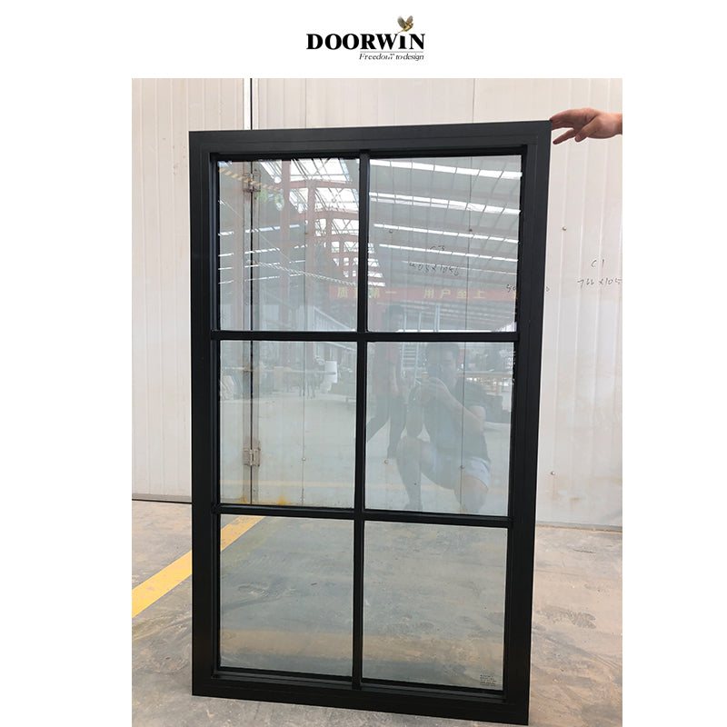 Doorwin 2021Suitable for North American climate double glazed US imported red oak large glass fix windows