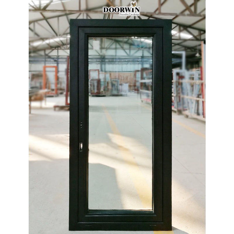 Doorwin 2021top quality good performance unbreakable glass aluminum cladding protected wood doors