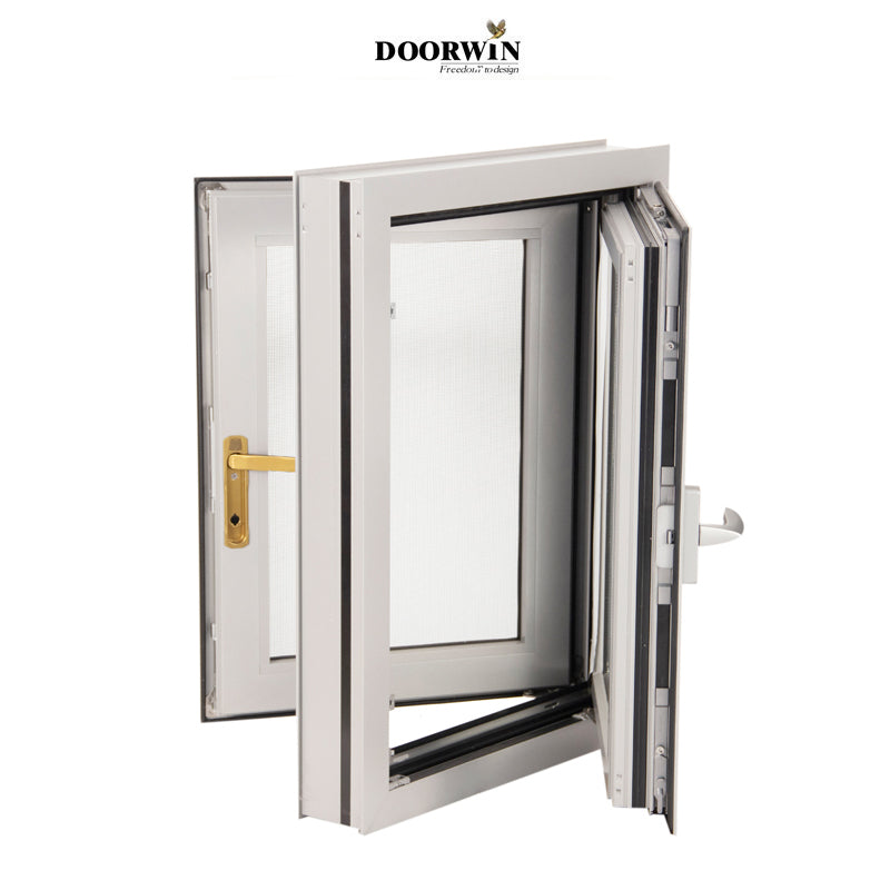 Doorwin 2021Windoor aluminum house glass double triple glazes security inswing outswing window with security mesh anti-theft network