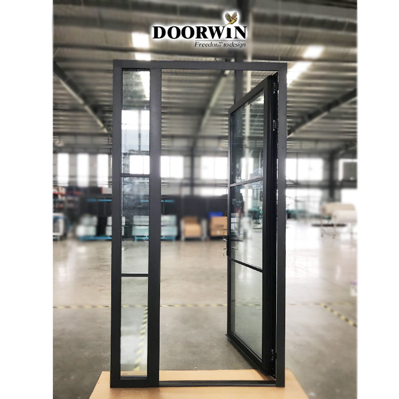 Doorwin 2021Australia standard double glass aluminium hinged door half glass half aluminum panel casement door for residential