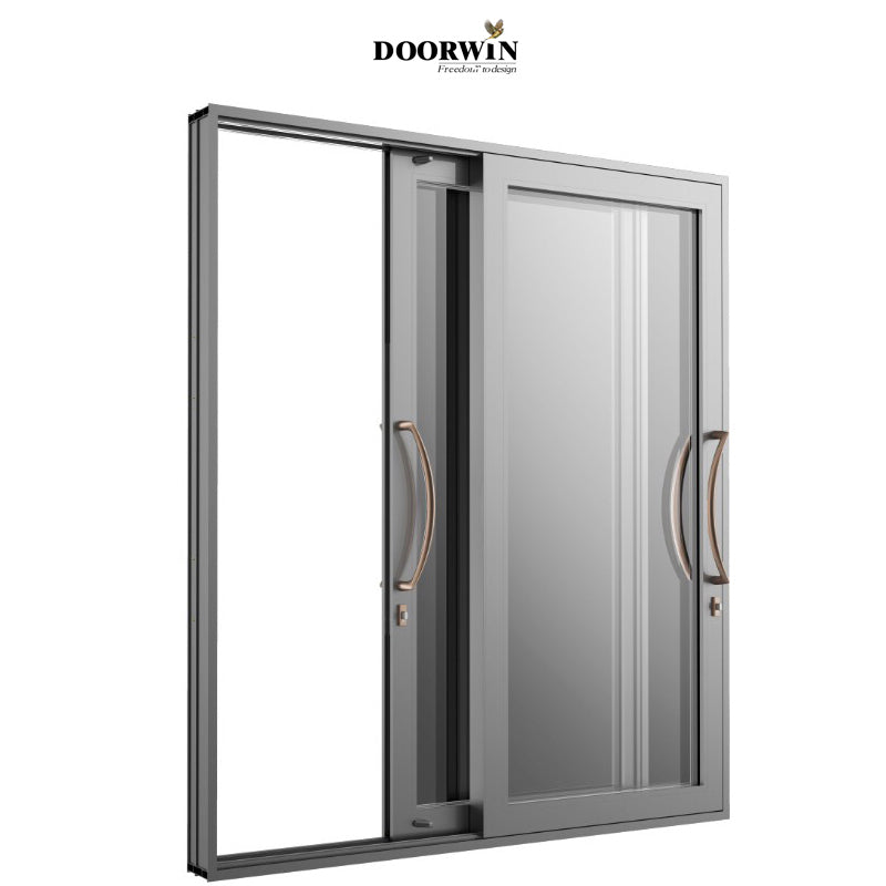 Doorwin 2021Sliding door with tempered glass screen mosquito net Aluminum frame motorized electric automatic opening sliding glass door