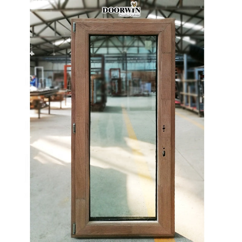 Doorwin 2021California thermal break aluminum cladding wood wooden french doors for front entry door