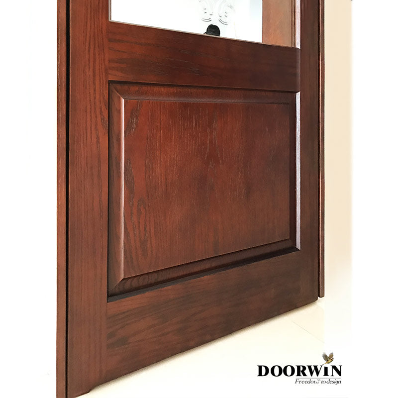 Doorwin 2021China manufacturer high quality front copper clad panel wood Exterior and Interior horizontal door designs