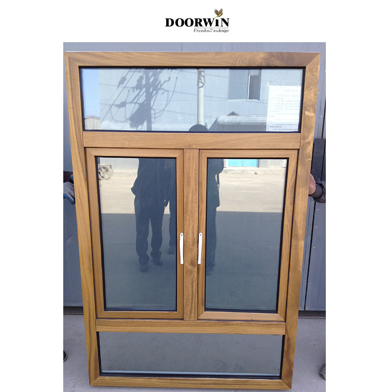Doorwin 2021American style teak wood aluminum French window french window cheap prices impact windowschurch windows for sale