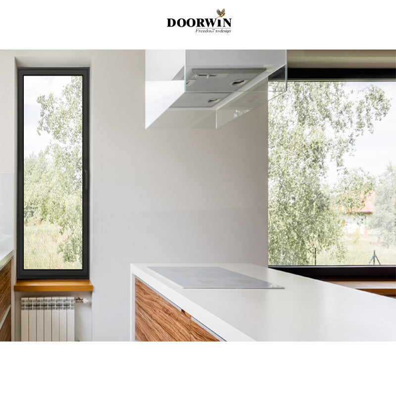 Doorwin 2021Latest Design Two Way Open Long slim aluminum profile Tilt And Turn Casement Glass Slim line window