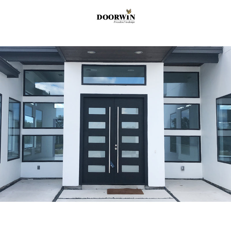 Doorwin 2021china suppliers Tempered best with grill design pivot wood entry doors