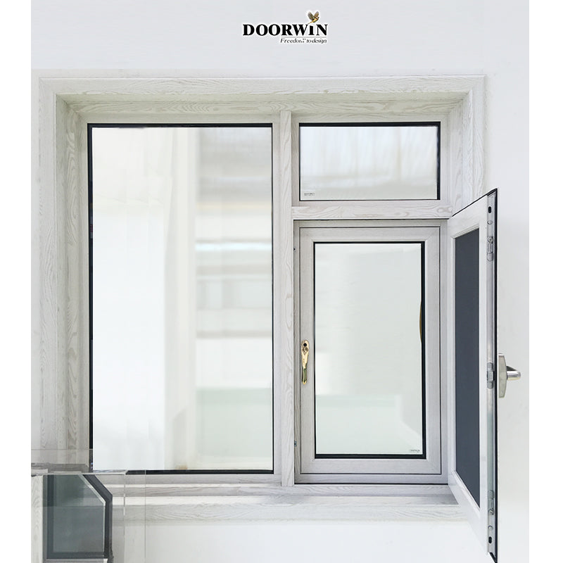 Doorwin 2021North American Style energy saving large view narrow frame thermal break aluminium windows wood grain