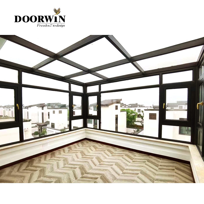 Doorwin 2021Low-E prefabricated glass house cabins and garden rooms products aluminium cabins and garden room house