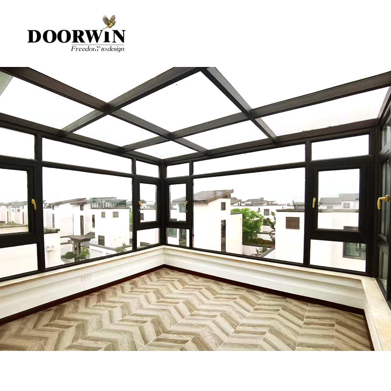 Doorwin 2021Laminated Low-e Conservatory Reflective Sunbathe Sunroom Aluminum Frame Winter Garden Conservatory Window