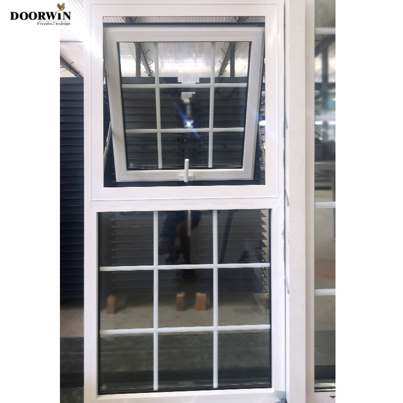 Doorwin 2021White Powder Coating Aluminium Awning Casement Windows With Grill Inside Glass For Modern Houses
