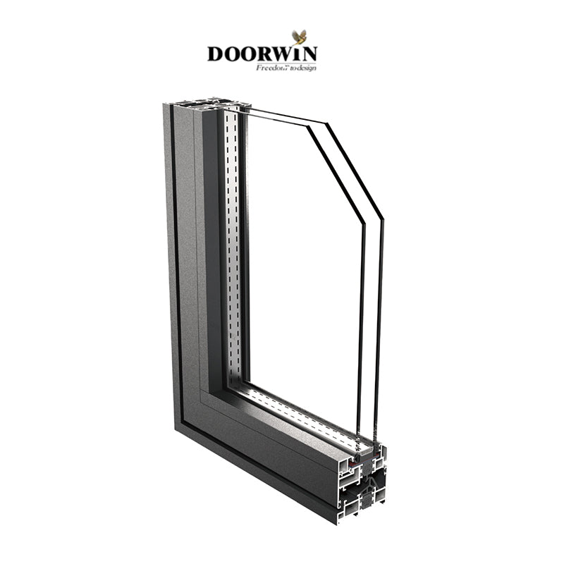 Doorwin 2021Latest Design Two Way Open Long slim aluminum profile Tilt And Turn Casement Glass sample window
