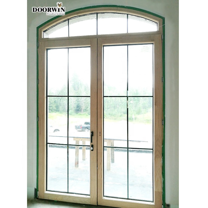 Doorwin 2021Dallas external solid hardwood doors exterior wood with glass panels door slab