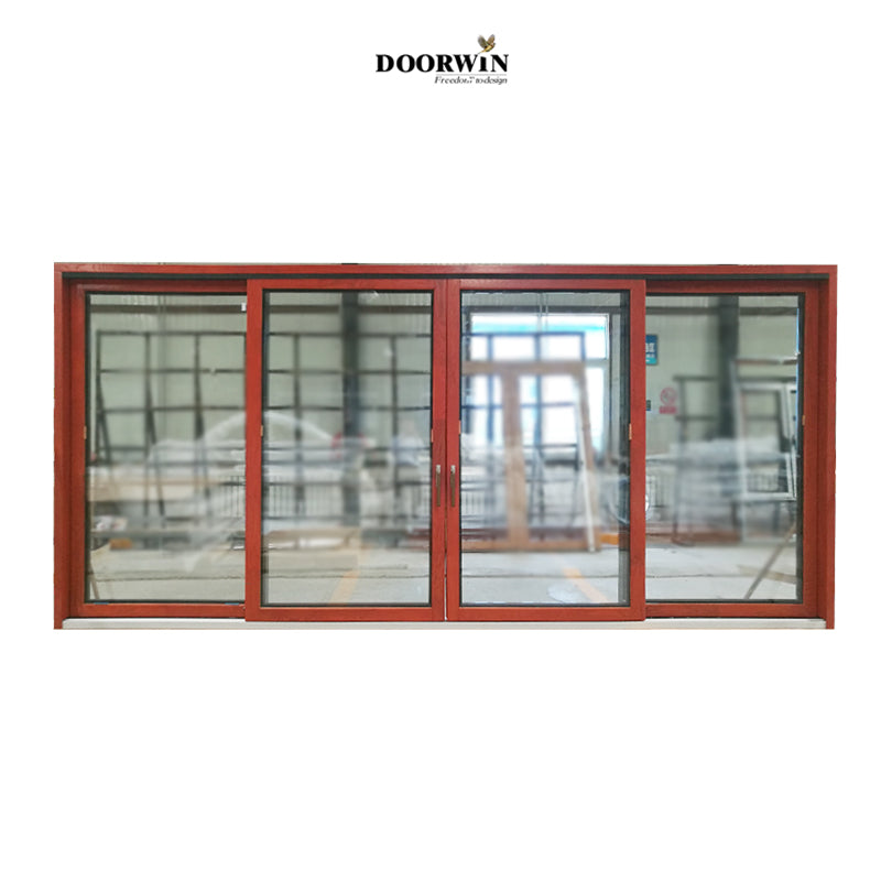 Doorwin 2021Doorwin Manufacture direct product 24 x 80 exterior door balcony interior wooden glass sliding doors with built-in shutter