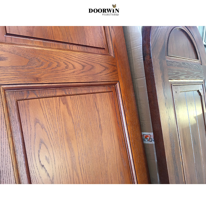 Doorwin 2021american imported red oak doors wooden Plain Panel Luxury house Bedroom Interior Wooden Door