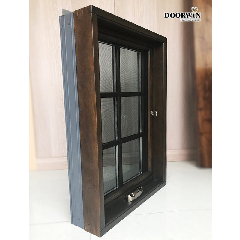 Doorwin 2021American style window frame with high quality aluminum cladding wood windows