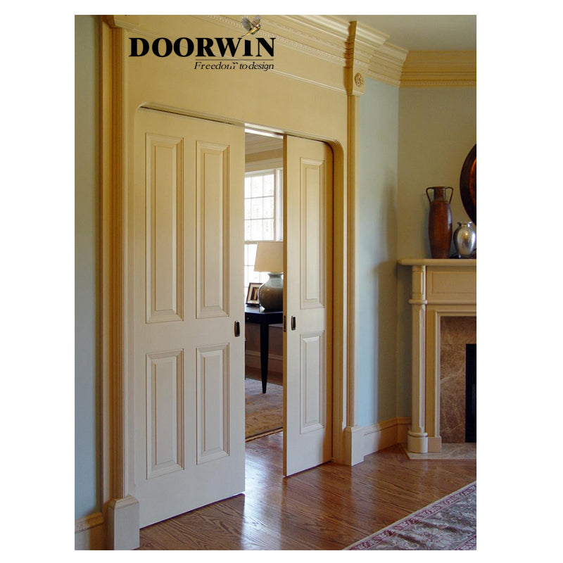 Doorwin 2021Ad solid oak wood pocket sliding door for closet/pantry/bed rooms