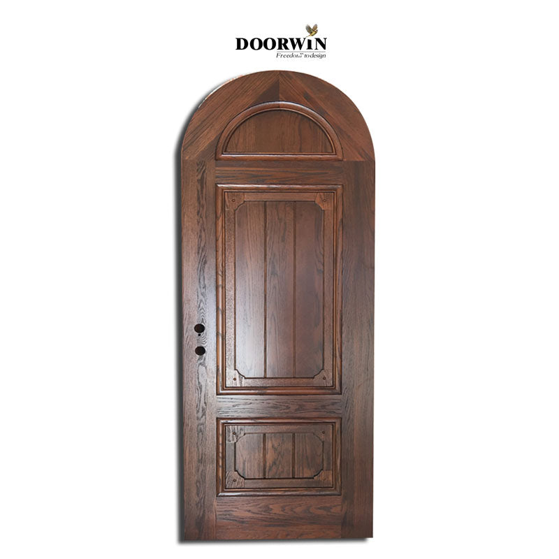 Doorwin 2021Prettywood Cheap Price Painting Solid Wood Arch Main Entrance Door Design