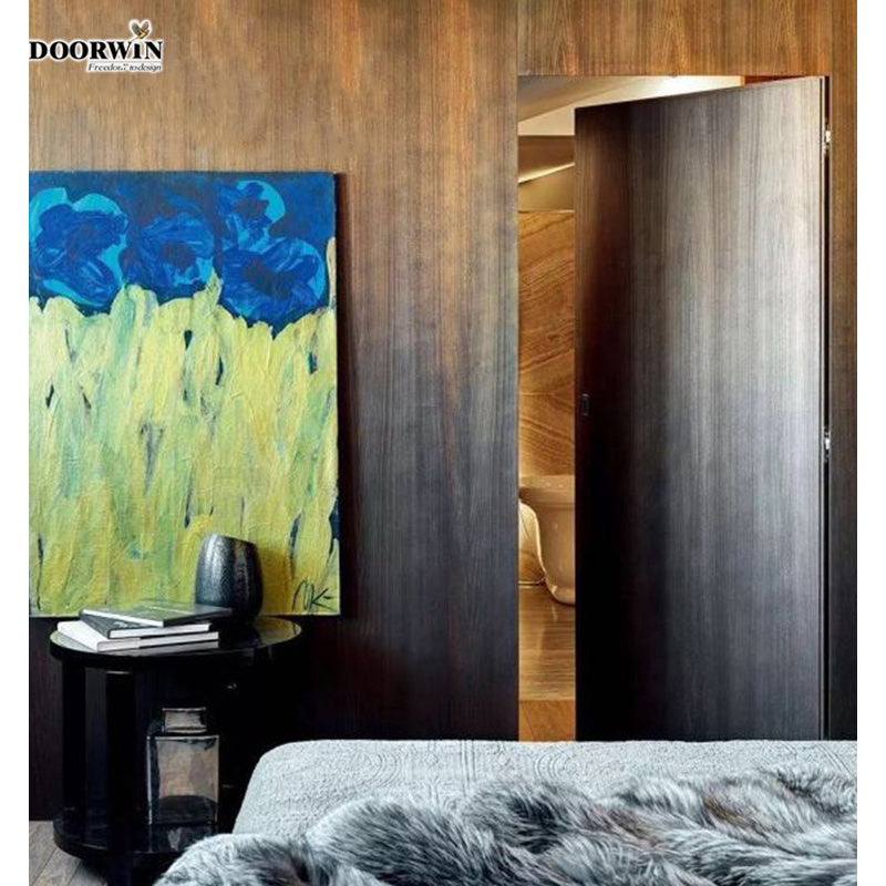 Doorwin 2021Custom-made latest design of wooden doors and windows large invisible sliding door