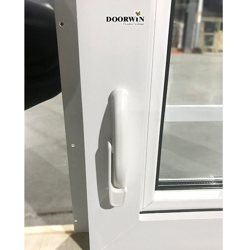 Doorwin 2021China Manufacturer white arched pvc upvc crank open casement window with grill