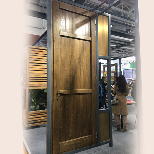 Doorwin 2021China Factory Promotion main entry wooden door mahogany with sidelights images of front doors