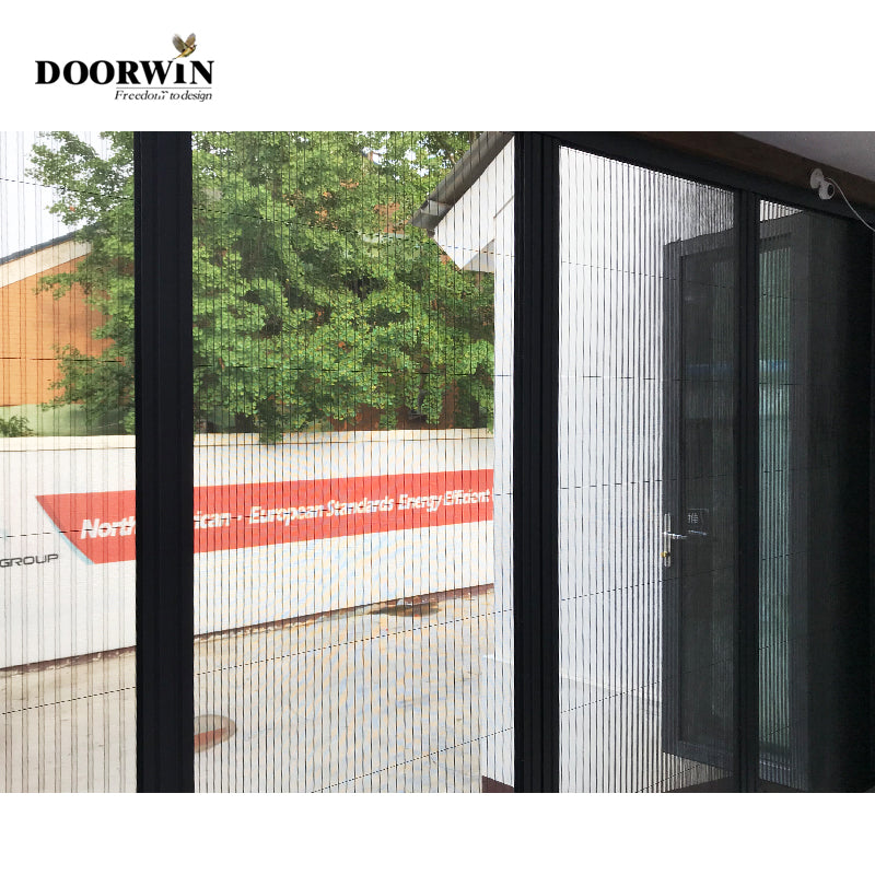 Doorwin 2021aluminium frame double door bi folding mosquito screen door