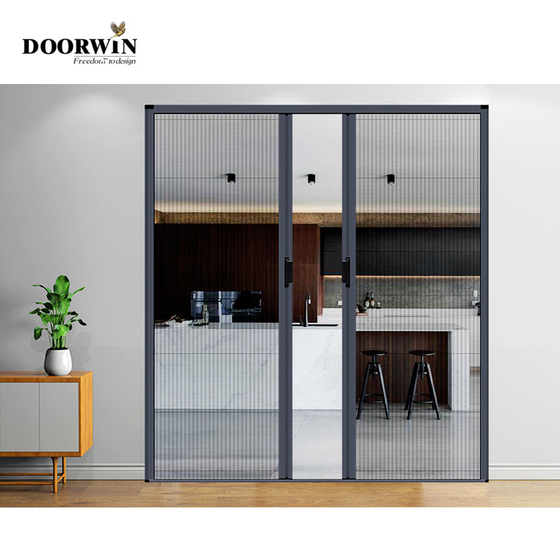 Doorwin 2021aluminium frame double door bi folding mosquito screen door