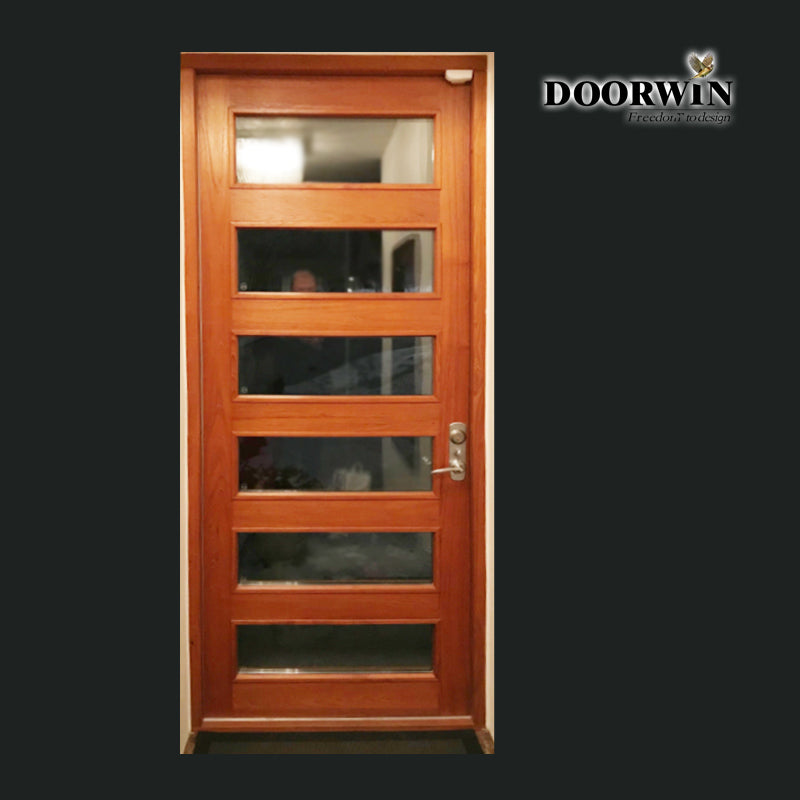 Doorwin 202110 years warranty traditional oak pine cherry solid wood entry swings both ways doors