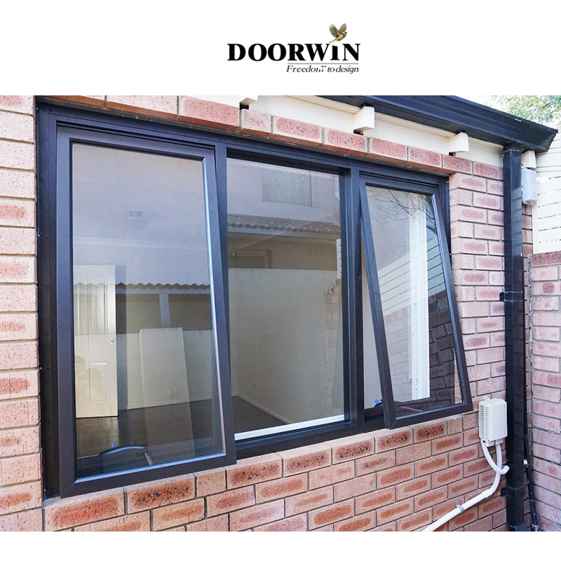 Doorwin 2021New Design Modern Standard Size Custom Top Hung Aluminum Frame Swing Bathroom Awning Casement Window