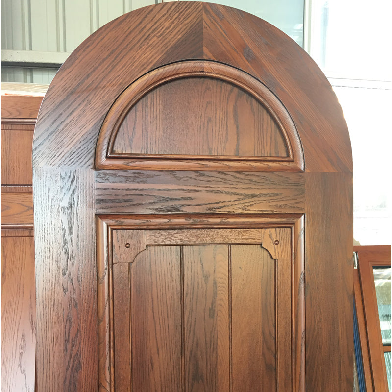 Doorwin 2021Europe church front door round top design wooden single main door design made of oak wood