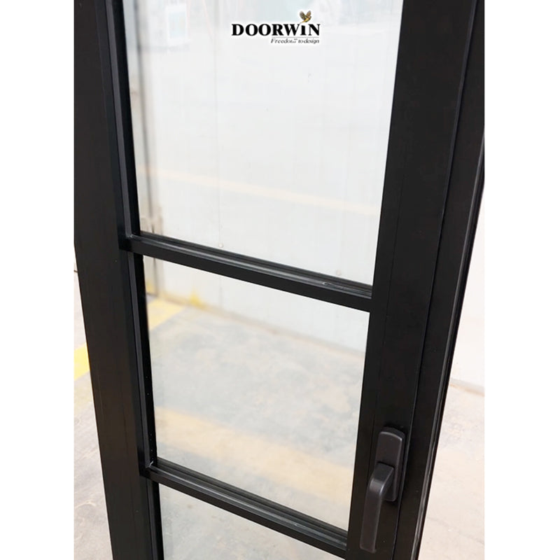Doorwin 2021Black Grill Design Casement window Double Glazed Large Tempered Glass Window