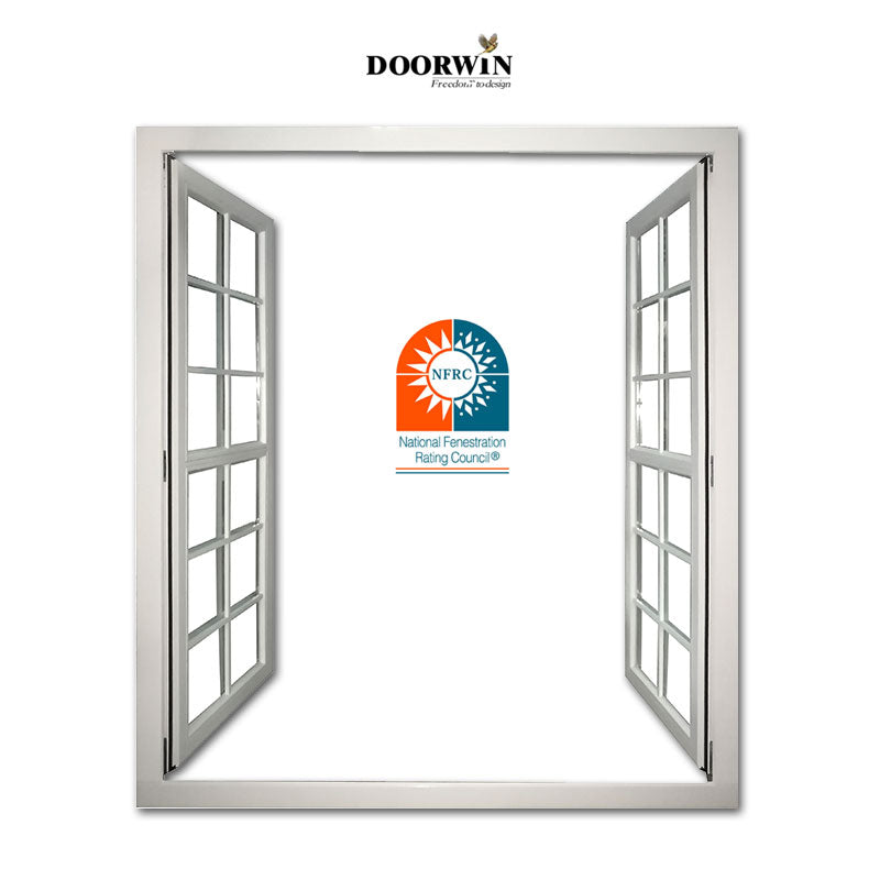 Doorwin 2021Australia hot sale white aluminum casement windows electrical roller shutter standard house wooden window with grill design