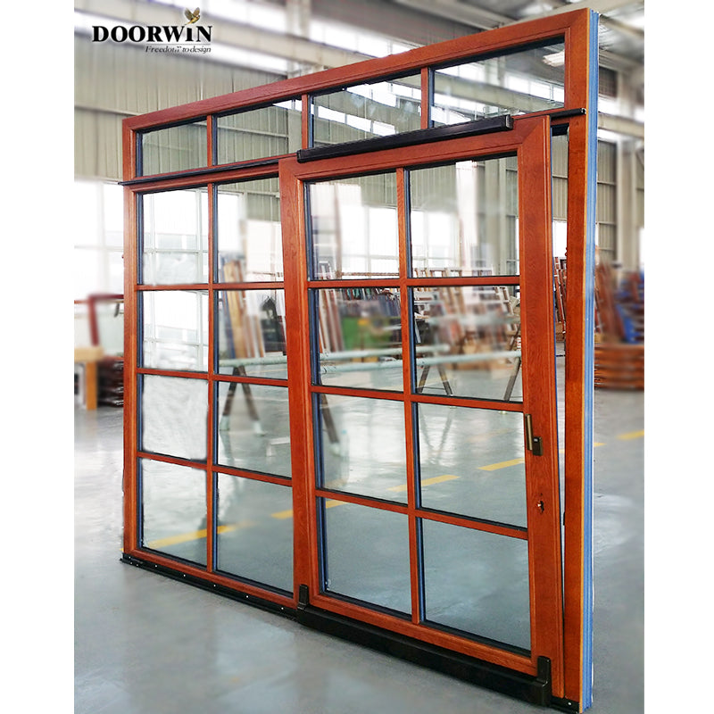 Doorwin 2021Large opening size commercial system Aluminium profile sliding door iron grill design