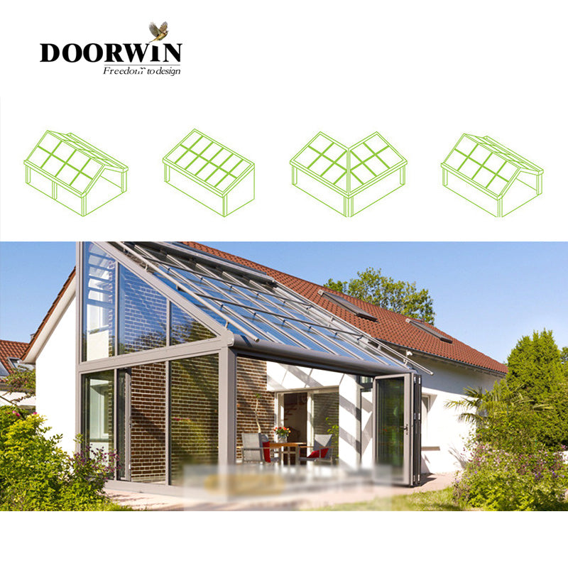 Doorwin 2021Laminated Low-e Conservatory Reflective Sunbathe Sunroom Aluminum Frame Winter Garden Conservatory Window