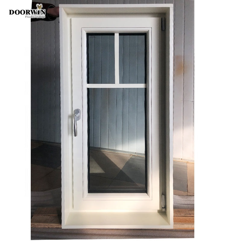Doorwin 2021Doorwin custom wooden window frames OAK white stain solid wood casement window with grille design