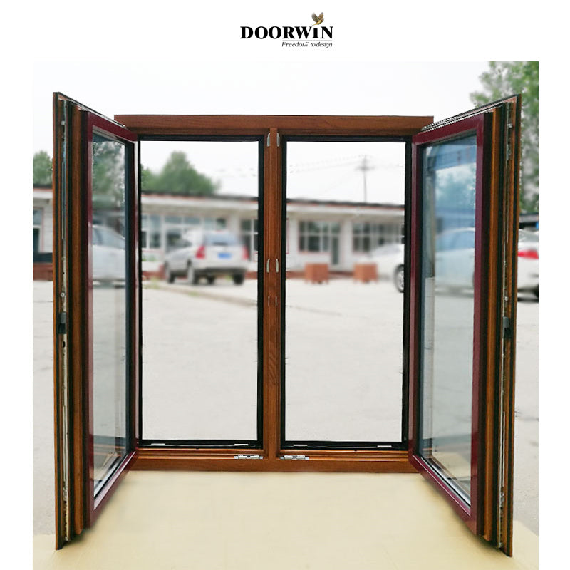 Doorwin 2021Factory direct supplied modern wooden tilt and turn window French casement windows designs