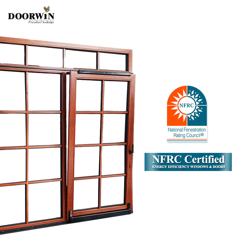 Doorwin 2021Large opening size commercial system Aluminium profile sliding door iron grill design