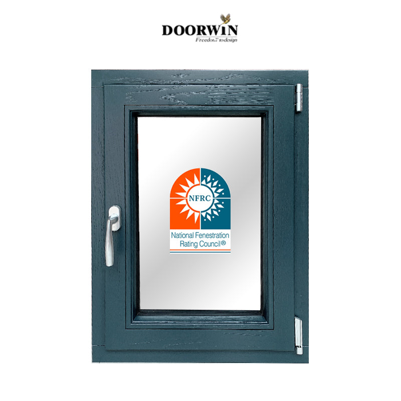 Doorwin 2021NFRC certificate american fullly tempered triple glass Aluminum cald wood tilt turn windows