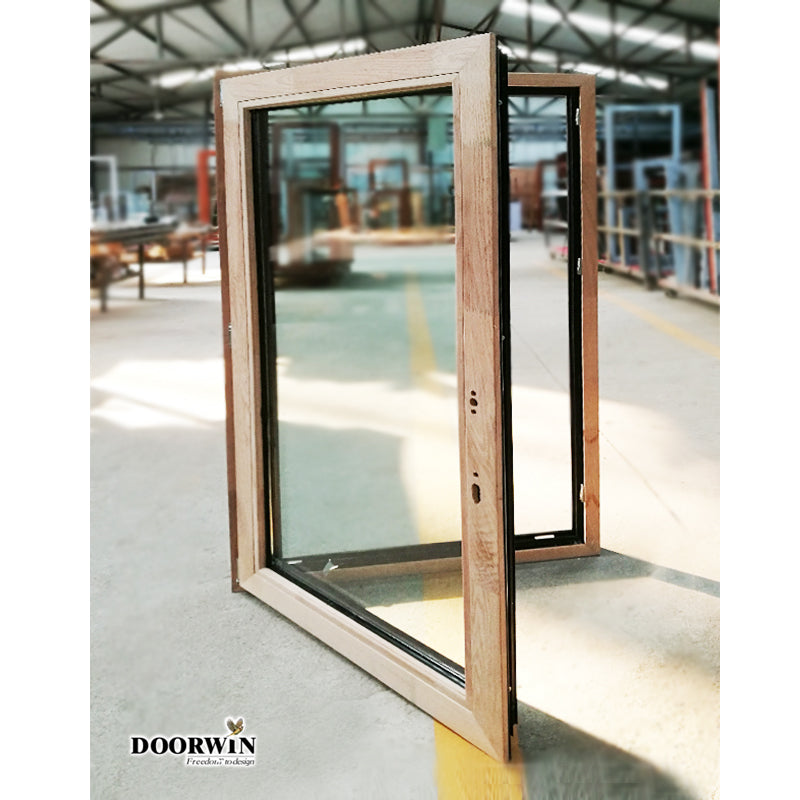 Doorwin 2021California thermal break aluminum cladding wood wooden french doors for front entry door