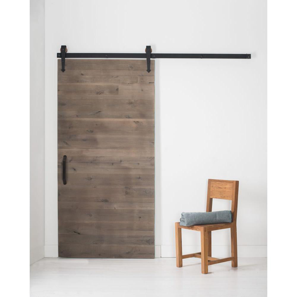 Doorwin 2021Shaker Style Horizontal Plank Bypass Barn Door customized latest Design solid wood sliding door