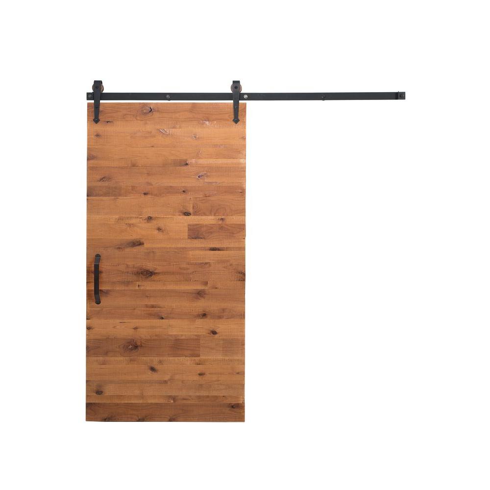 Doorwin 2021Shaker Style Horizontal Plank Bypass Barn Door customized latest Design solid wood sliding door