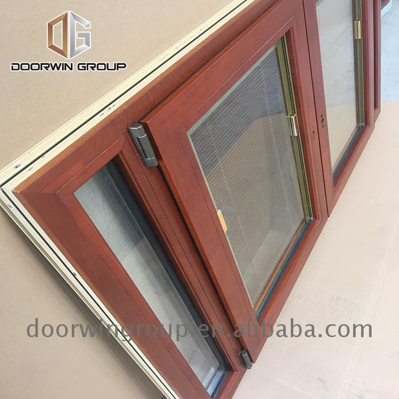 Doorwin 2021Canada red oak wood clad cheap price aluminum profile french type double glazed house window