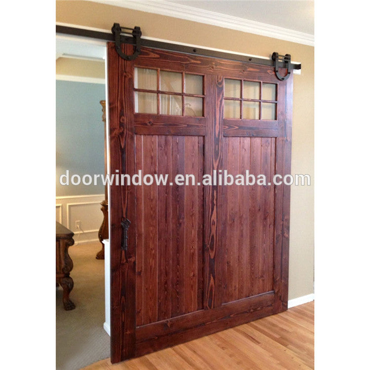 Doorwin 2021Factory price durable waterproof modern Interior wood partition design glass insert wooden barn door