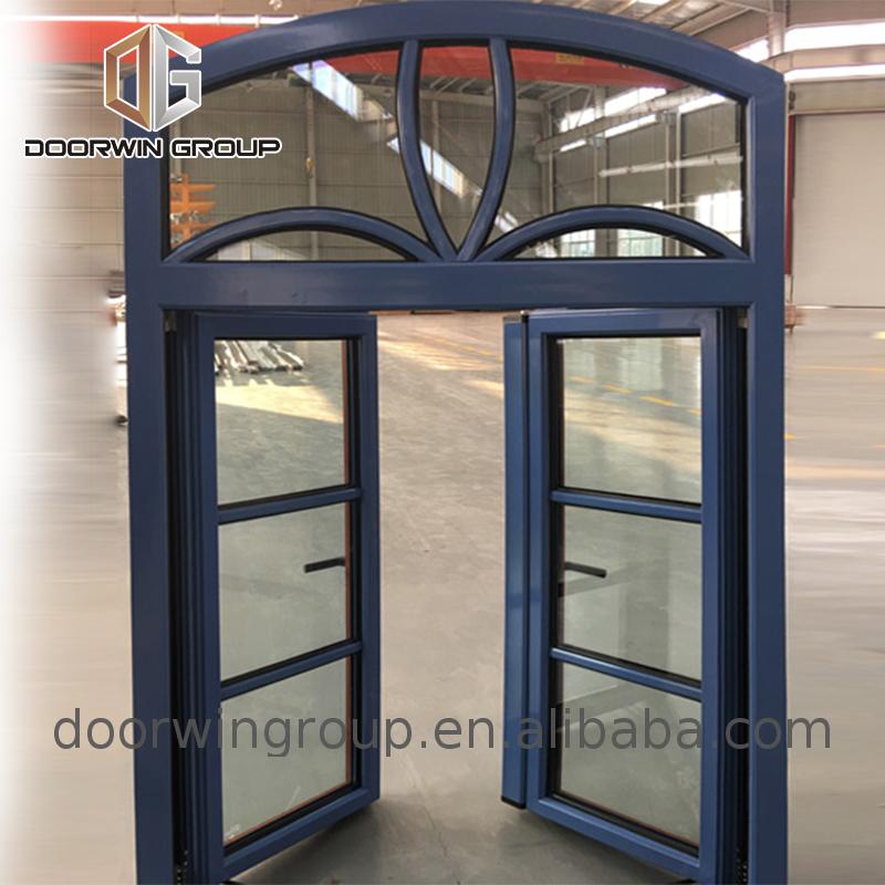 Doorwin 2021Large glass triple glazed american red oak wood arched top spanish style window