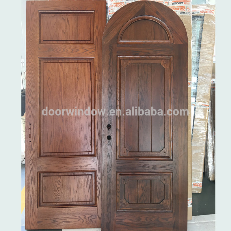 Doorwin 2021Round top design timber door interior door made of solid red wood