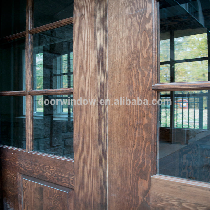 Doorwin 2021Vintage Half 9 lite double panel Design Wood Interior Sliding Barn Door knotty alder pine commercial interior half doors