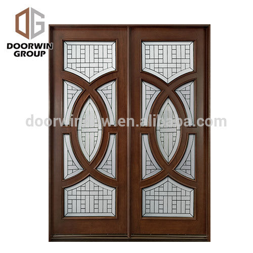 Doorwin 2021Expensive antique wooden double door designs red oak glass swing door