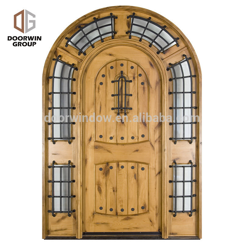 Doorwin 2021Solid wood frame arched top design knotty alder home doors with OEM/ODM